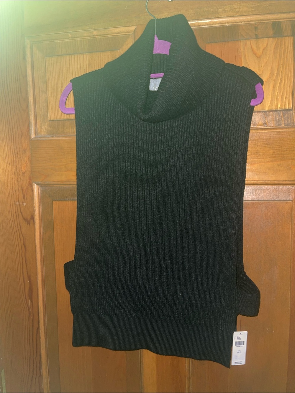 Anthropologie Black Sleeveless Turtleneck Sweater Vest